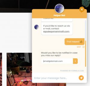 chat bot email collection