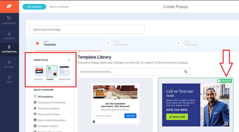 Popup Style and Template